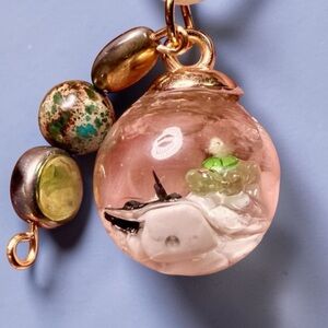 Glass Turtle Necklace Glow in the Dark Tiny Terrarium Adopt your Turtle